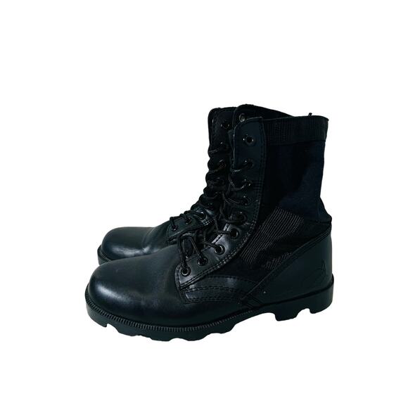 Military Tactical All Black Combat Boots Mens Size 9R Outdoor Training Shoes - Picture 6 of 15